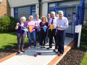 Keniston staff wearing purple for stroke awareness